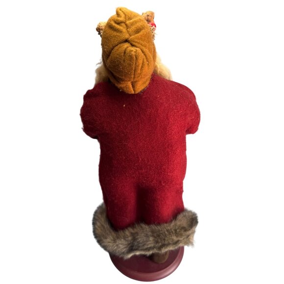 Folk Art Santa Claus Figurine Handcrafted Signed by Artist Cook 2018 17 Inch - Picture 7 of 9